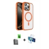 MARSİLYAN™- iPhone 16 Pro Max Kılıf Kıvılcım Prime - Siyah 3D Antistatik Seramik Nano Ekran Koruyucu + Raze Metal Kamera Lens - SH
