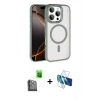 MARSİLYAN™- iPhone 16 Pro Max Kılıf Kıvılcım Prime - Siyah 3D Antistatik Seramik Nano Ekran Koruyucu + Raze Metal Kamera Lens - SH