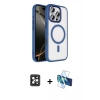 MARSİLYAN™- iPhone 16 Pro Max Kılıf Kıvılcım Prime - Siyah 3D Antistatik Seramik Nano Ekran Koruyucu + Siyah PVD Metal Kamera Lens