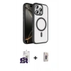 MARSİLYAN™- iPhone 16 Pro Max Kılıf Kıvılcım Prime - Siyah Bilvis 3D Cam Ekran Koruyucu + Bilvis Titan Kamera Lens - GS