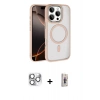 MARSİLYAN™- iPhone 16 Pro Max Kılıf Kıvılcım Prime - Siyah Bilvis 3D Cam Ekran Koruyucu + Pers Alüminyum Kamera Lens - GS