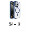 MARSİLYAN™- iPhone 16 Pro Max Kılıf Kıvılcım Prime - Siyah Bilvis 3D Cam Ekran Koruyucu + Pers Alüminyum Kamera Lens - GI