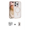 MARSİLYAN™- iPhone 16 Pro Max Kılıf Kıvılcım Prime - Siyah Bilvis 3D Cam Ekran Koruyucu + Pers Alüminyum Kamera Lens - GS