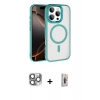 MARSİLYAN™- iPhone 16 Pro Max Kılıf Kıvılcım Prime - Siyah Bilvis 3D Cam Ekran Koruyucu + Pers Alüminyum Kamera Lens - GI