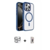 MARSİLYAN™- iPhone 16 Pro Max Kılıf Kıvılcım Prime - Siyah Bilvis 3D Cam Ekran Koruyucu + Pers Alüminyum Kamera Lens - GS