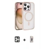 MARSİLYAN™- iPhone 16 Pro Max Kılıf Kıvılcım Prime - Siyah Bilvis 3D Cam Ekran Koruyucu + PVD Metal Kamera Lens - GS