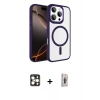 MARSİLYAN™- iPhone 16 Pro Max Kılıf Kıvılcım Prime - Siyah Bilvis 3D Cam Ekran Koruyucu + PVD Metal Kamera Lens - GD