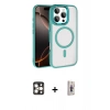 MARSİLYAN™- iPhone 16 Pro Max Kılıf Kıvılcım Prime - Siyah Bilvis 3D Cam Ekran Koruyucu + PVD Metal Kamera Lens - GD