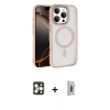 MARSİLYAN™- iPhone 16 Pro Max Kılıf Kıvılcım Prime - Siyah Bilvis 3D Cam Ekran Koruyucu + PVD Metal Kamera Lens - GD