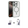 MARSİLYAN™- iPhone 16 Pro Max Kılıf Kıvılcım Prime - Siyah Bilvis 3X AR Hayalet Cam Ekran Koruyucu + Bilvis Titan Kamera Lens - TMGI