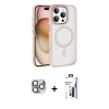 MARSİLYAN™- iPhone 16 Pro Max Kılıf Kıvılcım Prime - Siyah Bilvis 3X AR Hayalet Cam Ekran Koruyucu + Pers Alüminyum Kamera Lens - GI