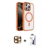 MARSİLYAN™- iPhone 16 Pro Max Kılıf Kıvılcım Prime - Siyah Bilvis 3X AR Hayalet Cam Ekran Koruyucu + Pers Alüminyum Kamera Lens - CLTM
