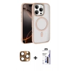 MARSİLYAN™- iPhone 16 Pro Max Kılıf Kıvılcım Prime - Siyah Bilvis 3X AR Hayalet Cam Ekran Koruyucu + Pers Alüminyum Kamera Lens - CLTM