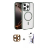 MARSİLYAN™- iPhone 16 Pro Max Kılıf Kıvılcım Prime - Siyah Bilvis 3X AR Hayalet Cam Ekran Koruyucu + Pers Alüminyum Kamera Lens - CLTM