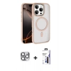 MARSİLYAN™- iPhone 16 Pro Max Kılıf Kıvılcım Prime - Siyah Bilvis 3X AR Hayalet Cam Ekran Koruyucu + Pers Alüminyum Kamera Lens - GI