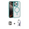 MARSİLYAN™- iPhone 16 Pro Max Kılıf Kıvılcım Prime - Siyah Bilvis 3X AR Hayalet Cam Ekran Koruyucu + PVD Metal Kamera Lens - GD