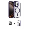 MARSİLYAN™- iPhone 16 Pro Max Kılıf Kıvılcım Prime - Siyah Bilvis 3X AR Hayalet Cam Ekran Koruyucu + PVD Metal Kamera Lens - SH