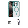 MARSİLYAN™- iPhone 16 Pro Max Kılıf Kıvılcım Prime - Siyah Bilvis 3X AR Hayalet Cam Ekran Koruyucu + PVD Metal Kamera Lens - SH