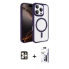 MARSİLYAN™- iPhone 16 Pro Max Kılıf Kıvılcım Prime - Siyah Bilvis 3X AR Hayalet Cam Ekran Koruyucu + PVD Metal Kamera Lens - GD