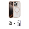 MARSİLYAN™- iPhone 16 Pro Max Kılıf Kıvılcım Prime - Siyah Bilvis 3X AR Hayalet Cam Ekran Koruyucu + PVD Metal Kamera Lens - GD