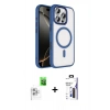 MARSİLYAN™- iPhone 16 Pro Max Kılıf Kıvılcım Prime - Siyah Bilvis 3X AR Hayalet Cam Ekran Koruyucu + Raze Metal Kamera Lens - BZ