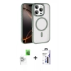MARSİLYAN™- iPhone 16 Pro Max Kılıf Kıvılcım Prime - Siyah Bilvis 3X AR Hayalet Cam Ekran Koruyucu + Raze Metal Kamera Lens - BZ