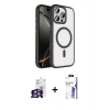 MARSİLYAN™- iPhone 16 Pro Max Kılıf Kıvılcım Prime - Siyah Bilvis 3X AR HD Cam Ekran Koruyucu + Bilvis Titan Kamera Lens - GS