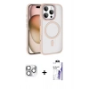 MARSİLYAN™- iPhone 16 Pro Max Kılıf Kıvılcım Prime - Siyah Bilvis 3X AR HD Cam Ekran Koruyucu + Pers Alüminyum Kamera Lens - GS