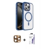 MARSİLYAN™- iPhone 16 Pro Max Kılıf Kıvılcım Prime - Siyah Bilvis 3X AR HD Cam Ekran Koruyucu + Pers Alüminyum Kamera Lens - CLTM