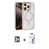 MARSİLYAN™- iPhone 16 Pro Max Kılıf Kıvılcım Prime - Siyah Bilvis 3X AR HD Cam Ekran Koruyucu + PVD Metal Kamera Lens - GS