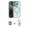 MARSİLYAN™- iPhone 16 Pro Max Kılıf Kıvılcım Prime - Siyah Bilvis 3X AR HD Cam Ekran Koruyucu + PVD Metal Kamera Lens - GD