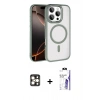 MARSİLYAN™- iPhone 16 Pro Max Kılıf Kıvılcım Prime - Siyah Bilvis 3X AR HD Cam Ekran Koruyucu + PVD Metal Kamera Lens - GD