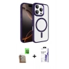 MARSİLYAN™- iPhone 16 Pro Max Kılıf Kıvılcım Prime - Siyah Bilvis 3X AR HD Cam Ekran Koruyucu + Raze Metal Kamera Lens - CLTM