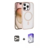 MARSİLYAN™- iPhone 16 Pro Max Kılıf Kıvılcım Prime - Siyah Bilvis 5in1 3D Magic Cam Ekran Koruyucu + PVD Metal Kamera Lens - GD