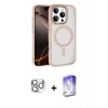 MARSİLYAN™- iPhone 16 Pro Max Kılıf Kıvılcım Prime - Siyah Bilvis 5in1 3D Magic Cam Ekran Koruyucu + Gümüş Pers Alüminyum Kamera Lens