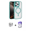 MARSİLYAN™- iPhone 16 Pro Max Kılıf Kıvılcım Prime - Siyah Bilvis 5in1 3D Magic Cam Ekran Koruyucu + Gümüş Pers Alüminyum Kamera Lens