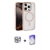 MARSİLYAN™- iPhone 16 Pro Max Kılıf Kıvılcım Prime - Siyah Bilvis 5in1 3D Magic Cam Ekran Koruyucu + Pers Alüminyum Kamera Lens - GI