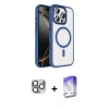 MARSİLYAN™- iPhone 16 Pro Max Kılıf Kıvılcım Prime - Siyah Bilvis 5in1 3D Magic Cam Ekran Koruyucu + Pers Alüminyum Kamera Lens - GI