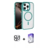 MARSİLYAN™- iPhone 16 Pro Max Kılıf Kıvılcım Prime - Siyah Bilvis 5in1 3D Magic Cam Ekran Koruyucu + Pers Alüminyum Kamera Lens - GI