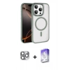 MARSİLYAN™- iPhone 16 Pro Max Kılıf Kıvılcım Prime - Siyah Bilvis 5in1 3D Magic Cam Ekran Koruyucu + Pers Alüminyum Kamera Lens - GI