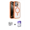 MARSİLYAN™- iPhone 16 Pro Max Kılıf Kıvılcım Prime - Siyah Bilvis 5in1 3D Magic Cam Ekran Koruyucu + Pers Alüminyum Kamera Lens - GS