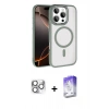 MARSİLYAN™- iPhone 16 Pro Max Kılıf Kıvılcım Prime - Siyah Bilvis 5in1 3D Magic Cam Ekran Koruyucu + Pers Alüminyum Kamera Lens - GS
