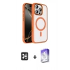 MARSİLYAN™- iPhone 16 Pro Max Kılıf Kıvılcım Prime - Siyah Bilvis 5in1 3D Magic Cam Ekran Koruyucu + PVD Metal Kamera Lens - SH