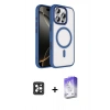 MARSİLYAN™- iPhone 16 Pro Max Kılıf Kıvılcım Prime - Siyah Bilvis 5in1 3D Magic Cam Ekran Koruyucu + PVD Metal Kamera Lens - SH