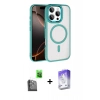 MARSİLYAN™- iPhone 16 Pro Max Kılıf Kıvılcım Prime - Siyah Bilvis 5in1 3D Magic Cam Ekran Koruyucu + Raze Metal Kamera Lens - SH