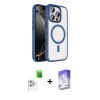 MARSİLYAN™- iPhone 16 Pro Max Kılıf Kıvılcım Prime - Siyah Bilvis 5in1 3D Magic Cam Ekran Koruyucu + Raze Metal Kamera Lens - BZ
