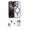 MARSİLYAN™- iPhone 16 Pro Max Kılıf Kıvılcım Prime - Siyah Bilvis 5in1 3D Magic Cam Ekran Koruyucu + Raze Metal Kamera Lens - NLGY