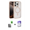 MARSİLYAN™- iPhone 16 Pro Max Kılıf Kıvılcım Prime - Siyah Bilvis 5in1 3D Magic Cam Ekran Koruyucu + Raze Metal Kamera Lens - SH
