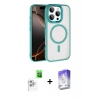 MARSİLYAN™- iPhone 16 Pro Max Kılıf Kıvılcım Prime - Siyah Bilvis 5in1 3D Magic Cam Ekran Koruyucu + Raze Metal Kamera Lens - BZ