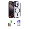 MARSİLYAN™- iPhone 16 Pro Max Kılıf Kıvılcım Prime - Siyah Bilvis 5in1 3D Magic Cam Ekran Koruyucu + Raze Metal Kamera Lens - CLTM